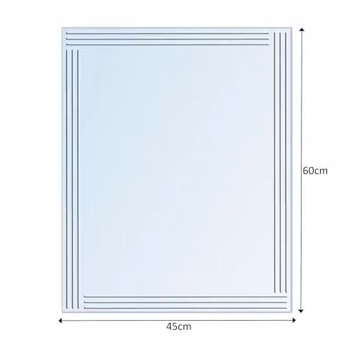 Showerdrape Modern Rectangular Frameless Wall Mounted Bathroom Mirror, Silver, W: 45.0 cm, H: 60.0 cm – 3