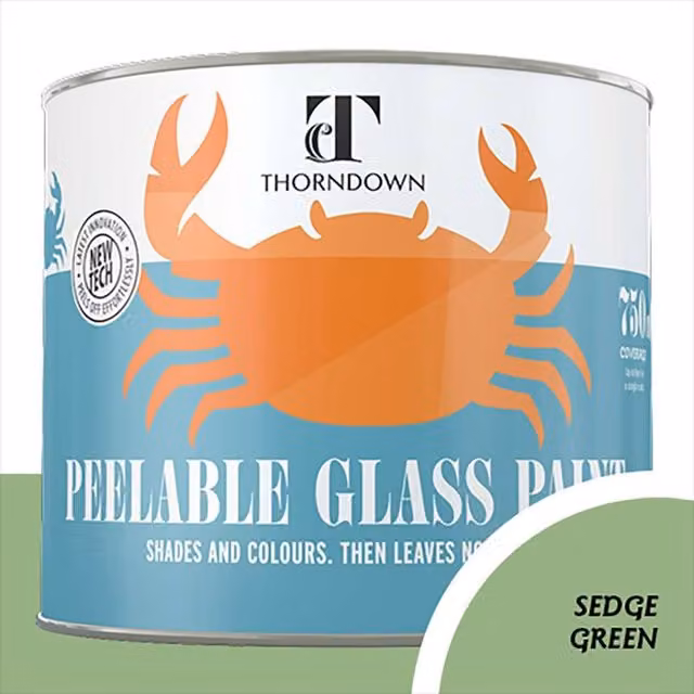 Thorndown Sedge Green Peelable Glass Paint, Satin Matt, 11.5 cm
