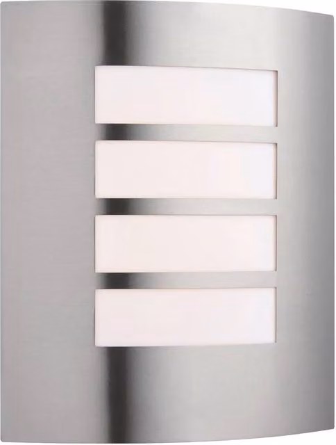 First Choice Lighting Blanch Stainless Steel Outdoor Flush Wall Light in Silver