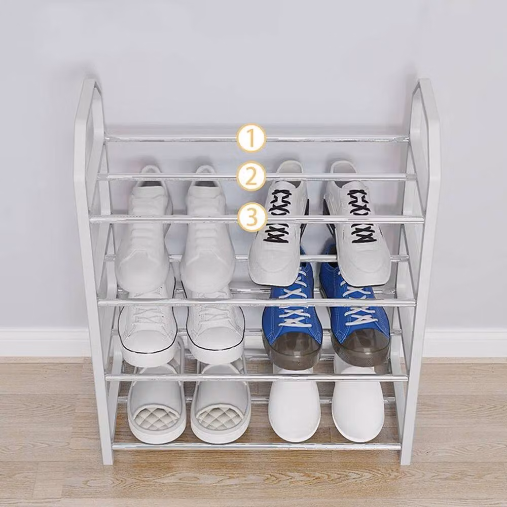 FLAVORA White 4 Tier Shoe Rack Storage Organiser, W: 50 cm, D: 50 cm, H: 50 cm – 2