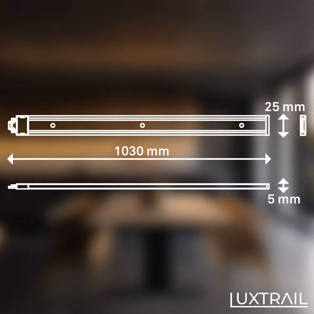 Briloner Luxtrail 48V 1-Phase Low Voltage Lighting Track Rail System, Black Metal, 1 m – 4