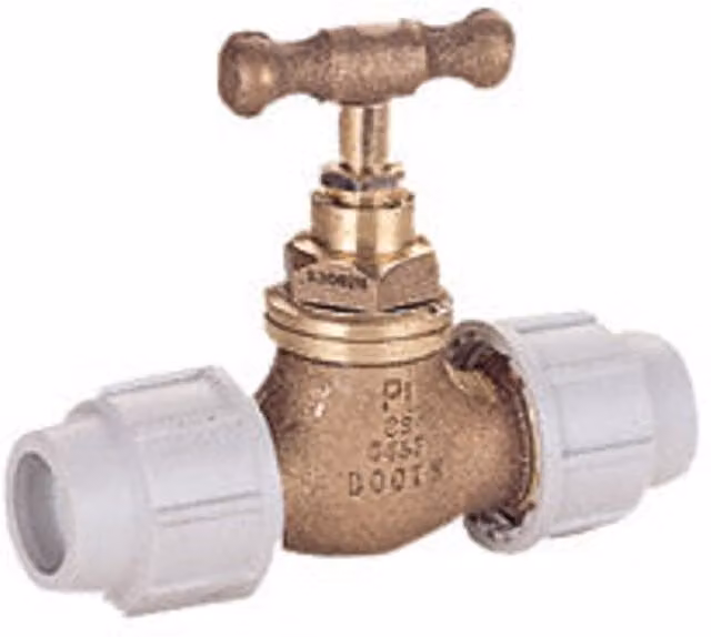 Plasson Universal Brass Stop Tap 32mm PV9050032 Water Isolation