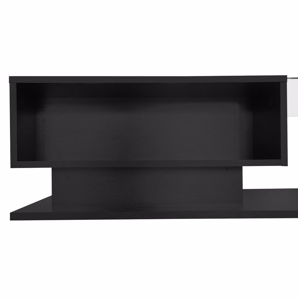 STILVORA LED Coffee Table with Drawer and Black Tempered Glass Top – 6