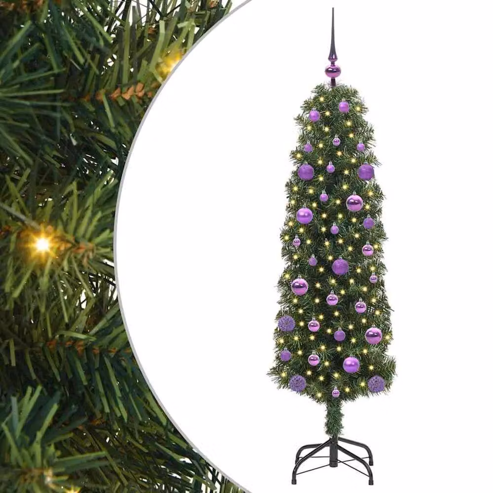Berkfield Home Artificial Green Christmas Tree with 150 Warm White LEDs and Stand, Height: 150 cm – 2
