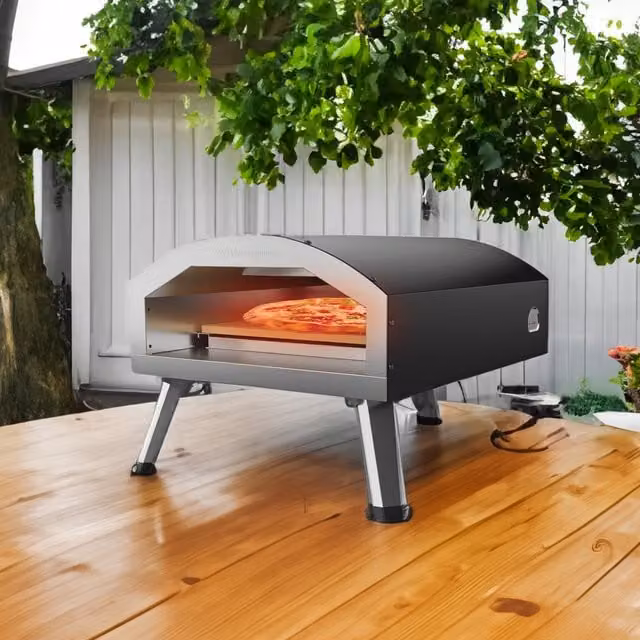 Westinghouse 12 Inch Electric Portable Pizza Oven in Black and Silver – 1