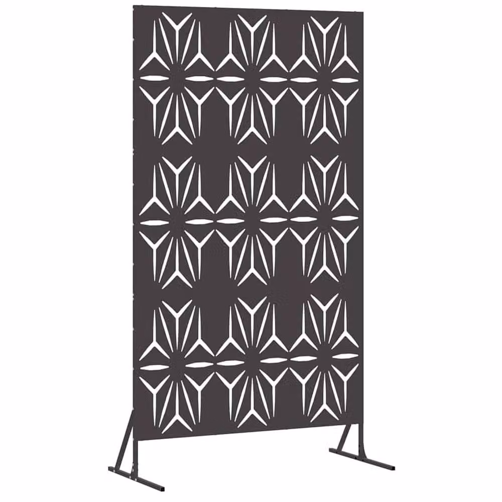 Berkfield Home Rectangular Privacy Screen in Black Powder-Coated Steel, W: 100 cm, D: 50 cm, H: 180 cm – 3