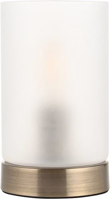 First Choice Lighting Panton Table Lamp in Gold Brass and White Frosted Glass