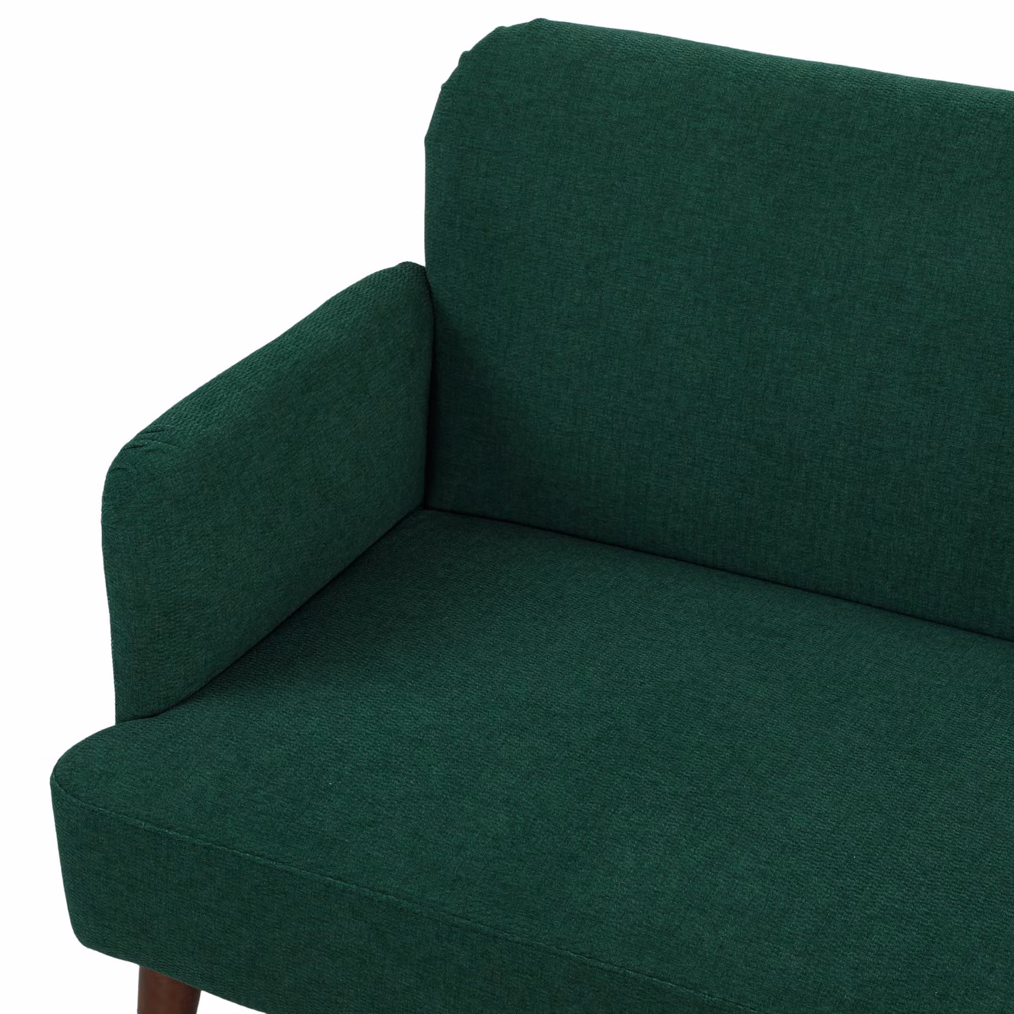 HOMCOM 2 Seater Velvet Feel Fabric Sofa in Dark Green with 21cm Thick Padding and Rubberwood Legs – 6