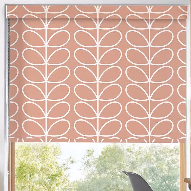Orla Kiely Jumbo Linear Stem Translucent Made to Measure Roller Blind in Pink Bubblegum