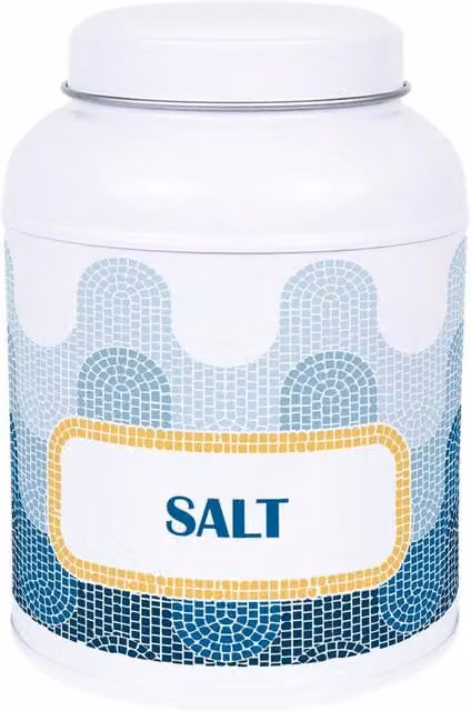 Purely Home Mosaic Waves Salt and Peppercorn Canisters in Blue and White Metal