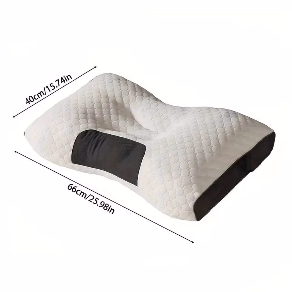 KORVIXA 2-Piece Ergonomic Orthopaedic Cervical and Shoulder Pain Relief Pillows in White, Double Size – 2