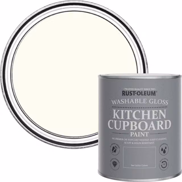 Rust-Oleum Gloss Kitchen Cupboard Paint in White, 0.75 l