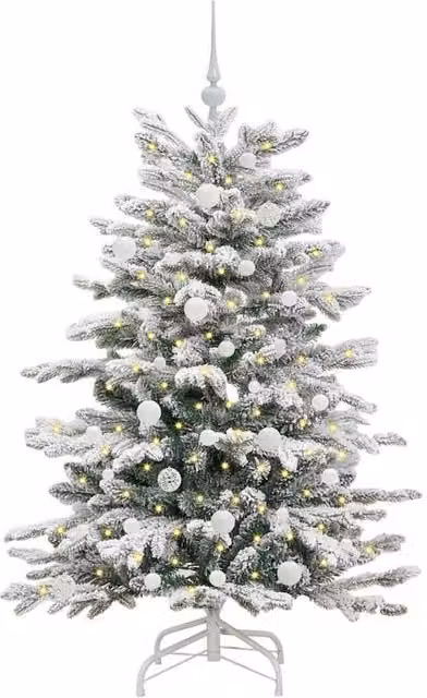 Berkfield Home Elegant White Artificial Hinged Christmas Tree, Height: 150 cm