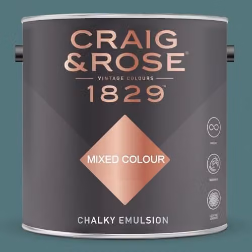 Craig & Rose 1829 Chalky Emulsion Paint in French Turquoise, 2.5l