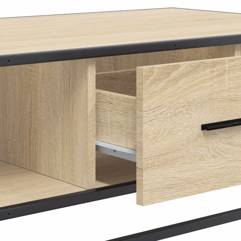 Berkfield Home Sonoma Oak Coffee Table in Light Beige, W/D/H: 100 x 57 x 35 cm – 3