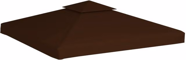 Berkfield Home 2-Tier PVC-Coated Polyester Gazebo Top Cover, Brown, 3 x 3 m