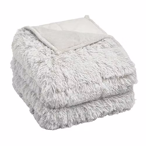 Sienna Silver Fleece Weighted Blanket for Adults, 6kg, W/D/H: 125 x 180 cm – 1