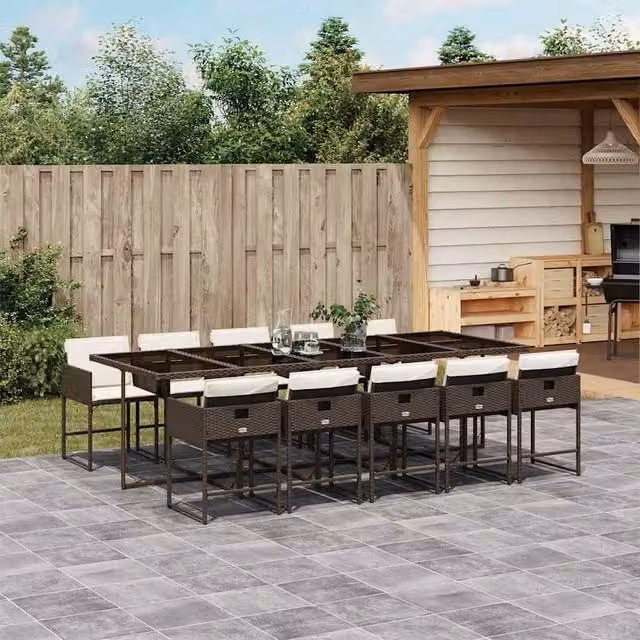 Berkfield Home Garden Dining Set in Brown and White – 1