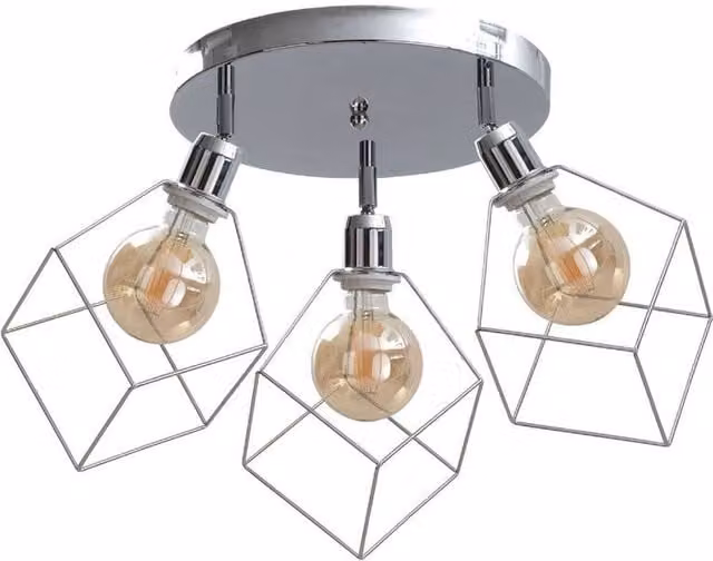 Netlighting Ruben Ceiling Spotlight Clusters in Silver, 32 cm, 3x E27