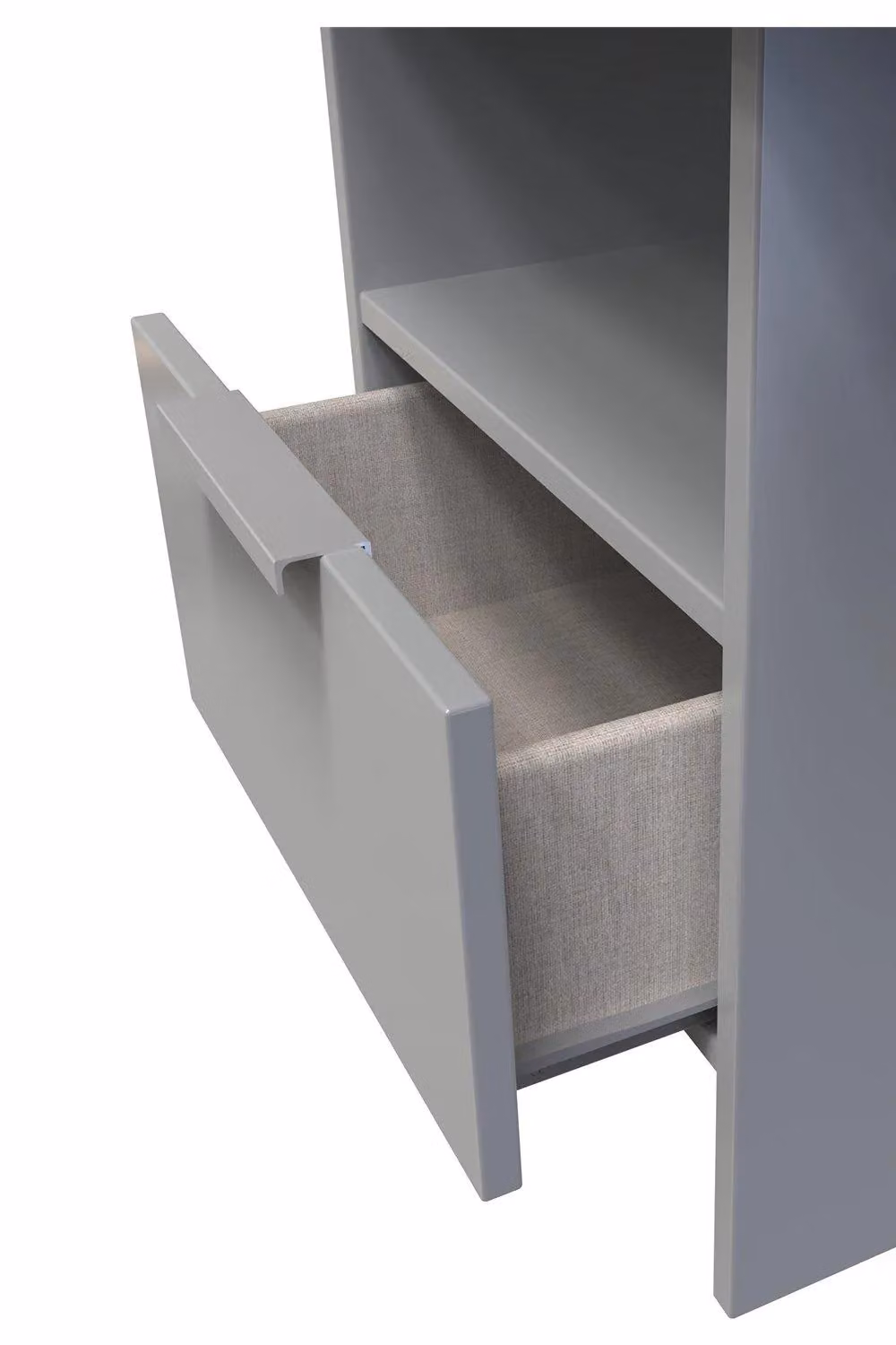 Ready Assembled 2 U Dover Bottom Drawer Lamp Table in Dark Grey – 2