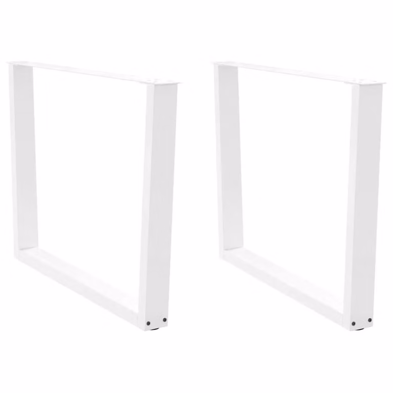 Berkfield Home V-Shape Dining Table Legs, 2 Piece Set, White Steel