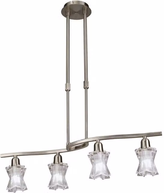 Netlighting Alaska Telescopic 4 Light Bar Ceiling Light in Grey Satin Nickel