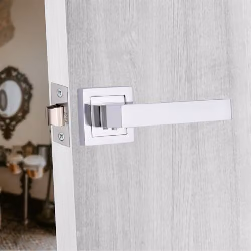Golden Grace Delta Door Handles with Latch in Polished Chrome, 6 Sets – 2