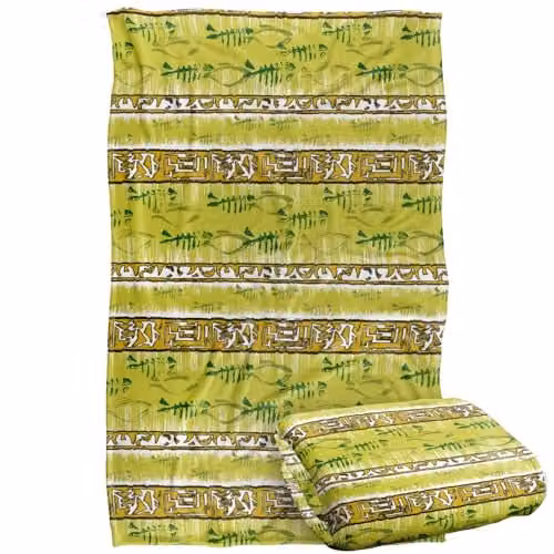 JQ Licensing Tiki Tropical Yellow Pattern Super Soft Fleece Throw Blanket, W: 91 cm, L: 147 cm