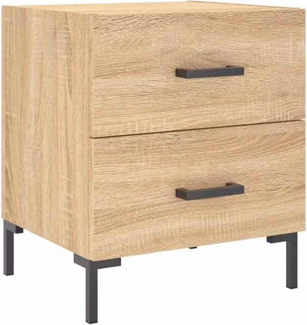 Berkfield Home Sonoma Oak Bedside Cabinet in Light Tan, W/D/H: 40 x 35 x 47.5 cm