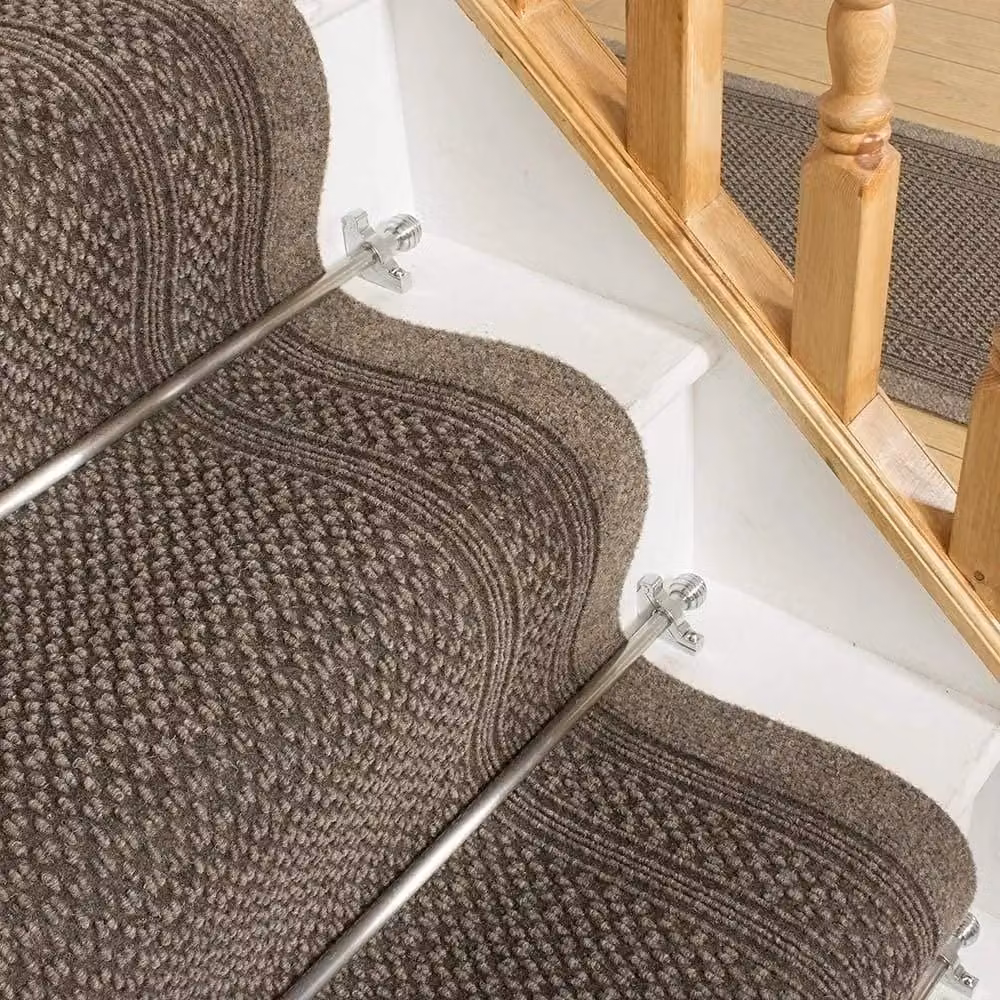 runrug Aztec Stair Runner Carpet, Non-Slip, Light Brown, W: 66 cm x L: 510 cm – 3