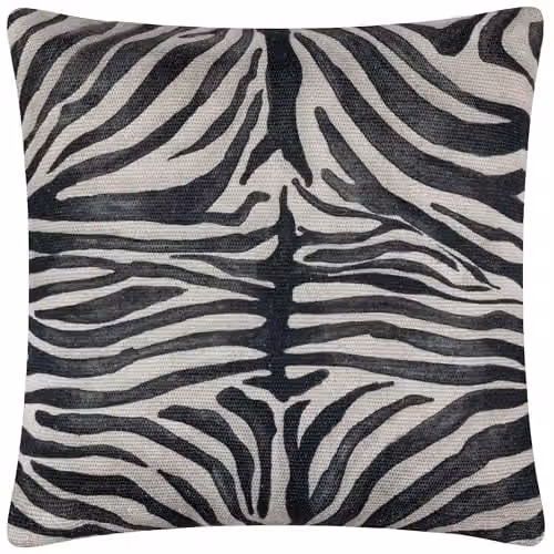 Paoletti Leopardis Zebra Woven Outdoor Square Cushion, Multicolour, W/D/H: 59 x 59 x 59 cm