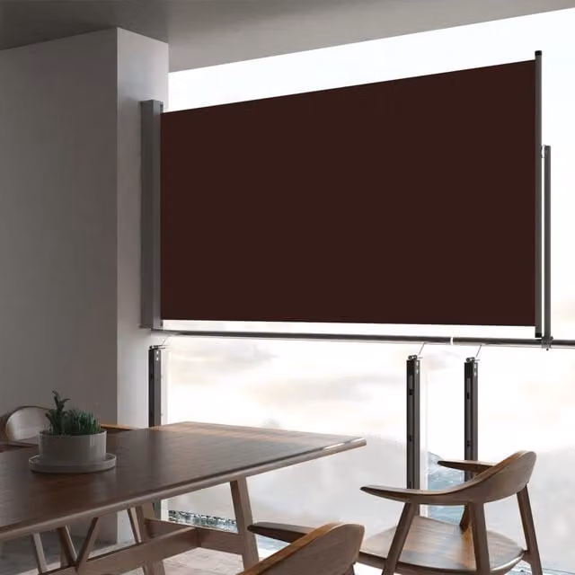 Berkfield Home Brown Retractable Side Awning with Manual Pull, W: 300 cm, H: 160 cm
