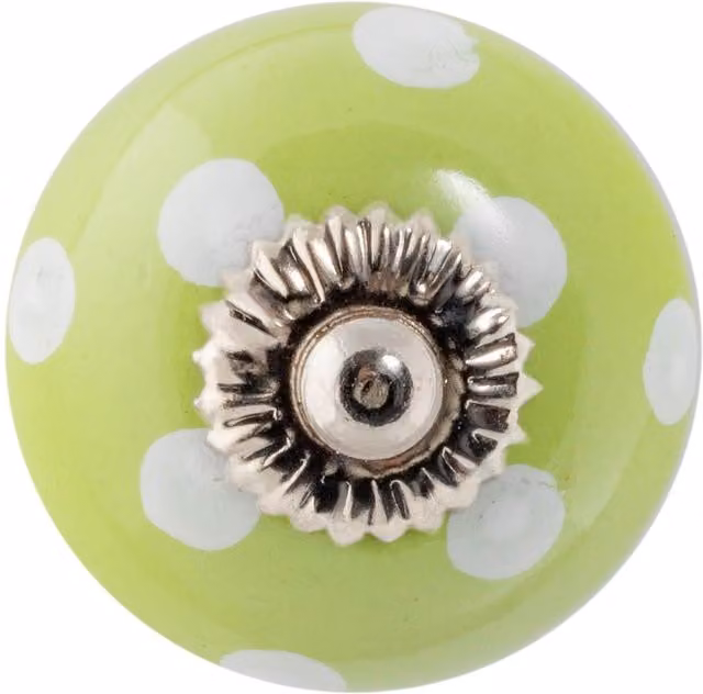 Nicola Spring Ceramic Cabinet Knob in Green and White