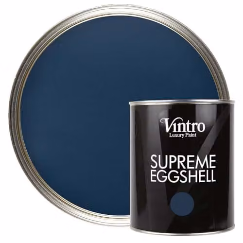 Vintro Picasso Blue Water Based Eggshell Paint for Interior and Exterior Use on Walls, Wood and Trim, 1 Litre – 1
