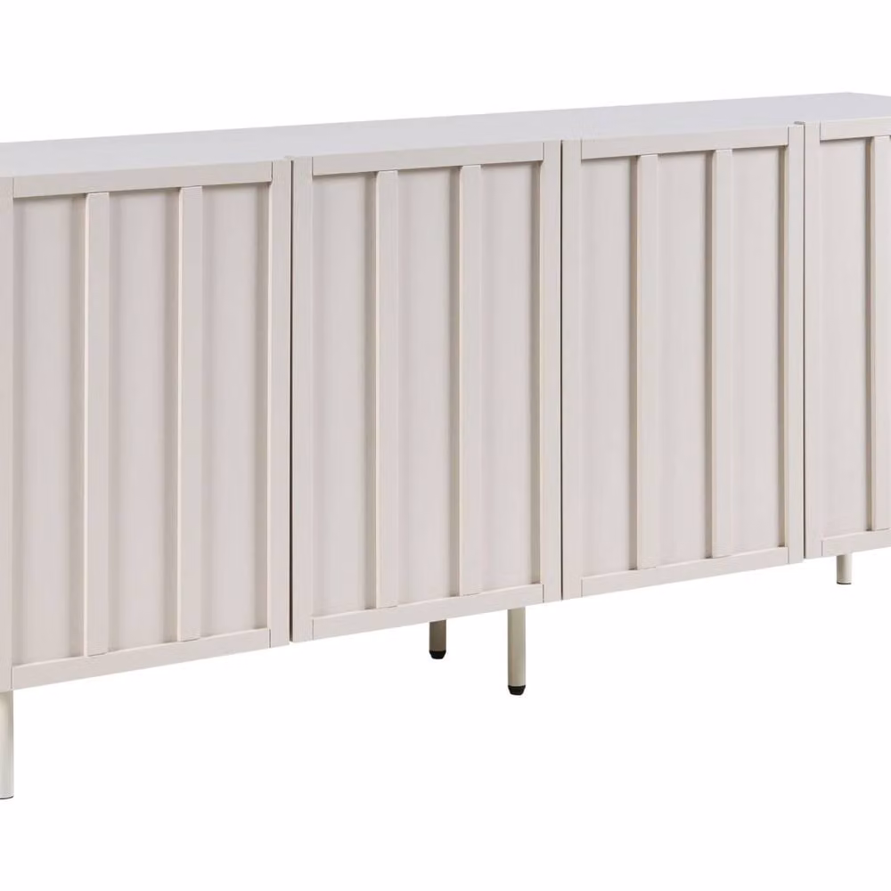 Wyld and Coco Cashmere 4-Door Sideboard with Metal Legs in Beige – 2