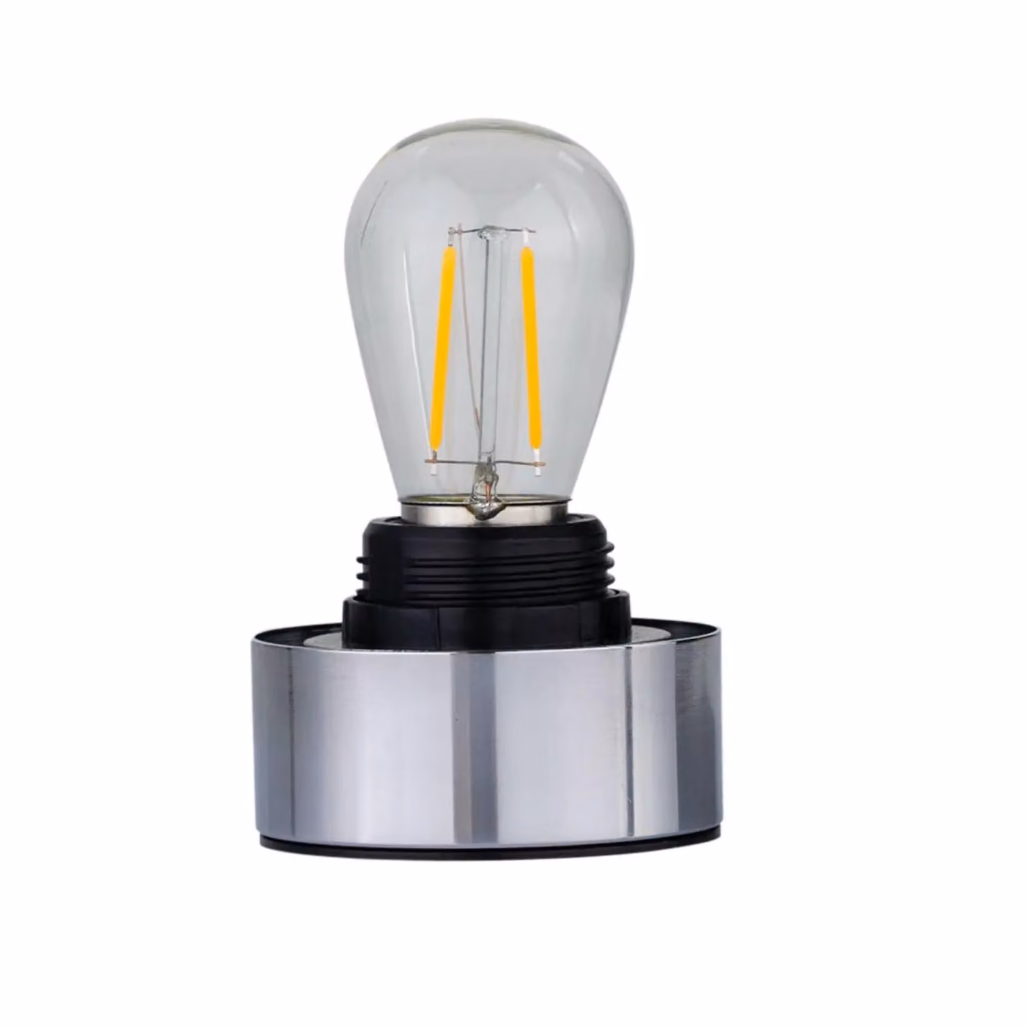 First Choice Lighting Porter Set of 2 Battery Operated Chrome Lamp Bases in Silver – 2