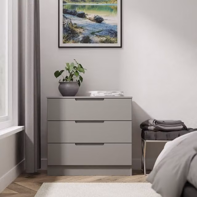 2 U Lucca 3 Drawer Chest in Dark Grey – 1