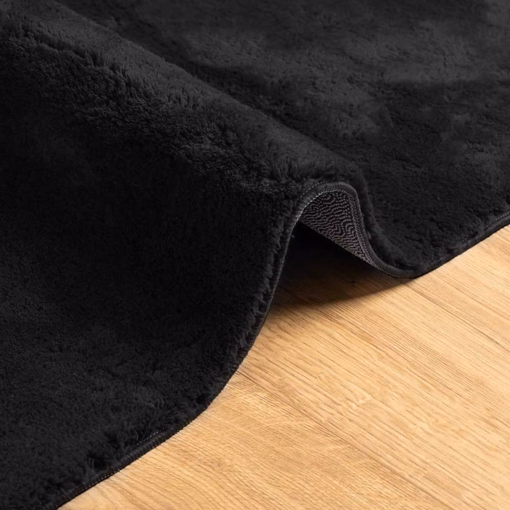 Berkfield Home HUARTE Short Pile Washable Black Rug, W/D/H: 140 x 200 cm – 3