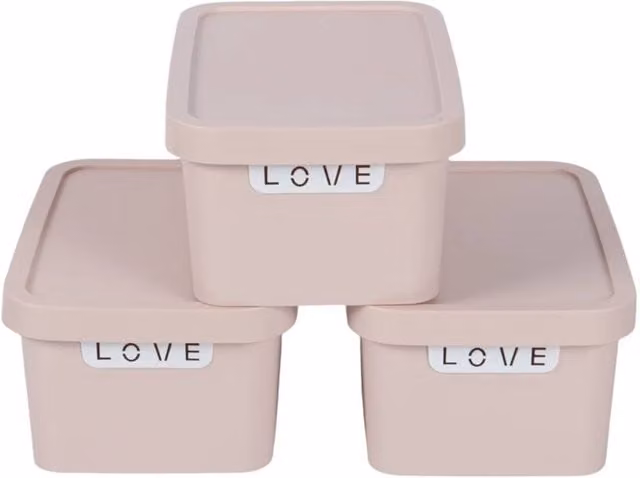 NESTLUNE Pink 7.5L Plastic Storage Box with Lid