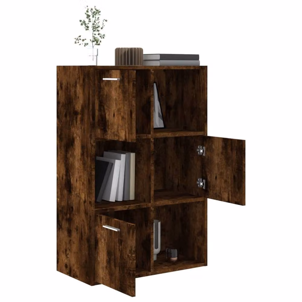 Berkfield Home Modern Smoked Oak Storage Cabinet in Brown, W/D/H: 60 x 29.5 x 90 cm – 5