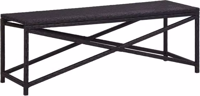 Berkfield Home Modern Poly Rattan Garden Bench in Black, Width: 120 cm – 1