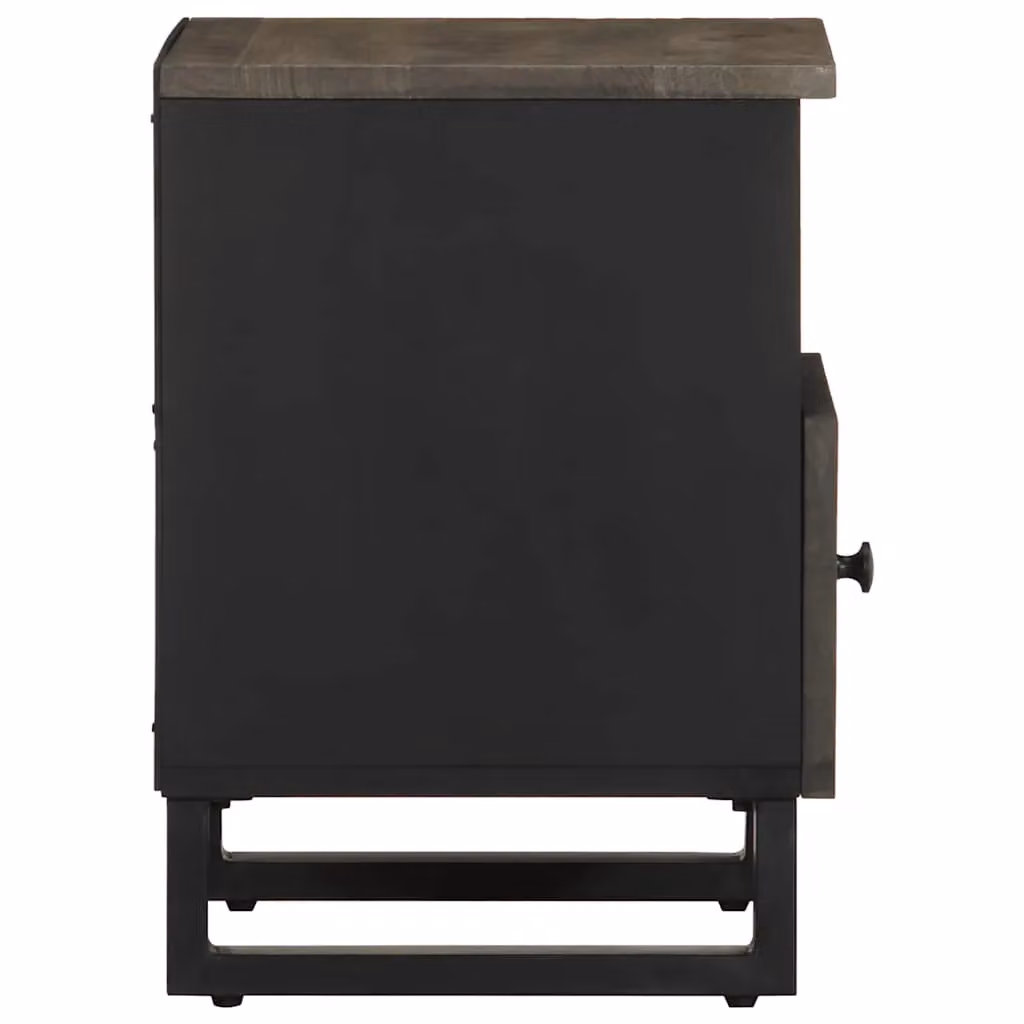 Berkfield Home Black Mango Wood Bedside Cabinet W/D/H: 40 x 33 x 46 cm – 4