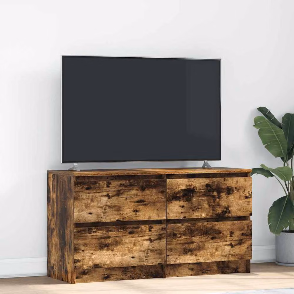 Berkfield Home Smoked Oak TV Cabinet in Brown, W/D/H: 100 x 35 x 54 cm – 2
