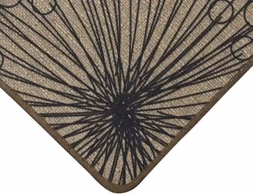MantraRaj Elegance Dandelion Clock Rubber Runner Mat in Grey and Beige, W/D: 50 x 150 cm – 3