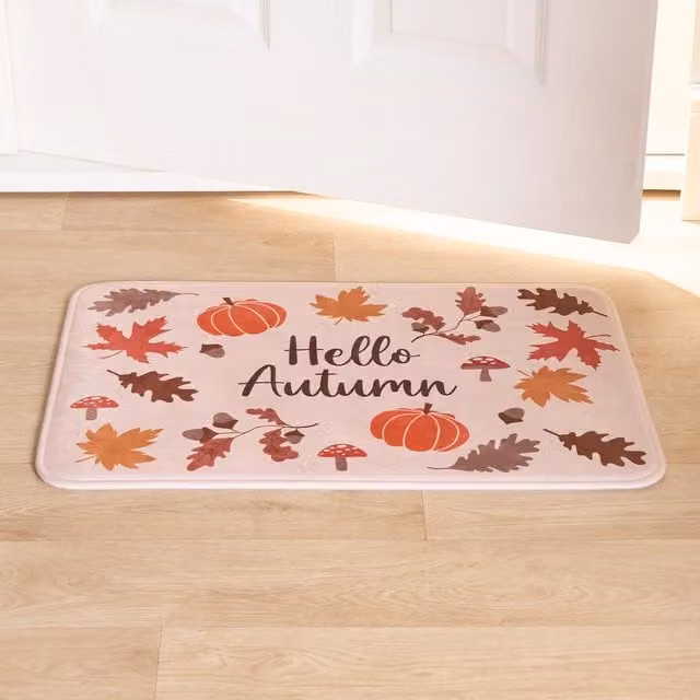 OHS Non-Slip Washable Indoor Doormat, Brown and Multicolour, Rectangular