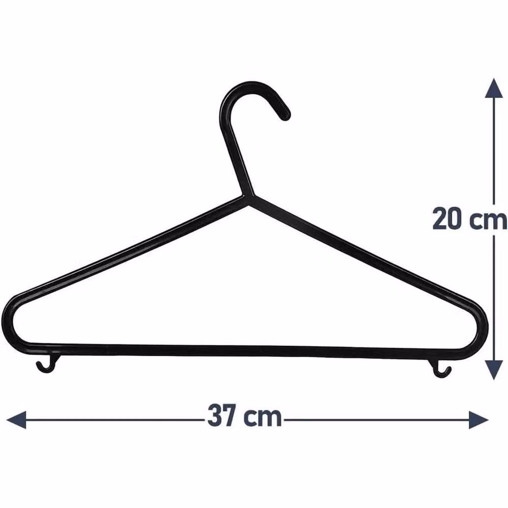 NESTLUNE 10 Pack Black Plastic Space Saving Coat Hangers with Notches – 2