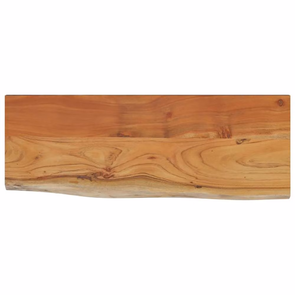 Berkfield Home Rectangular Acacia Solid Wood Wall Shelf with Live Edge, Brown, W/D/H: 80 x 30 x 3.8 cm – 2