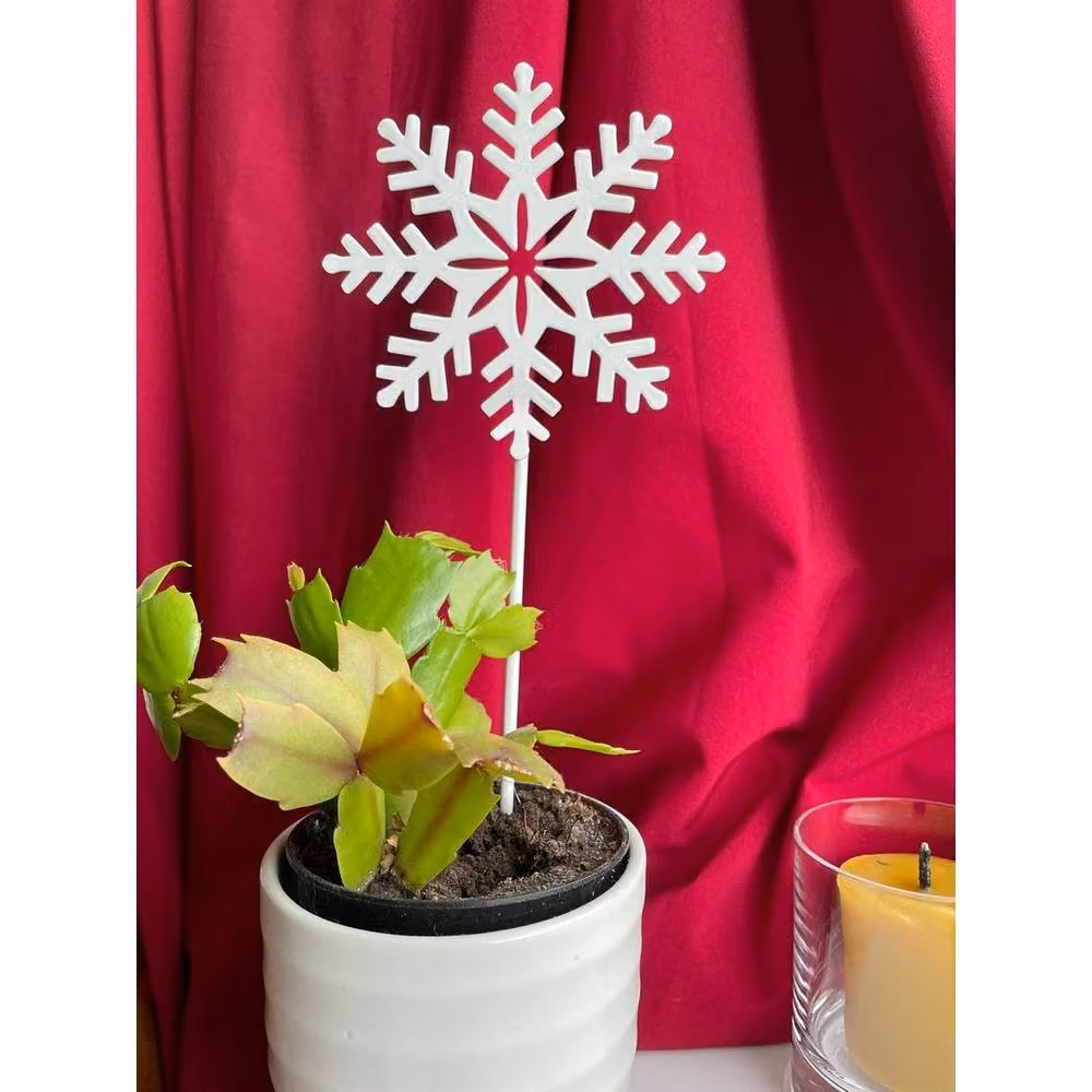 Poppyforge Snowflake Pot Pin Garden Art, Pack of 3, White, Height: 25 cm – 2