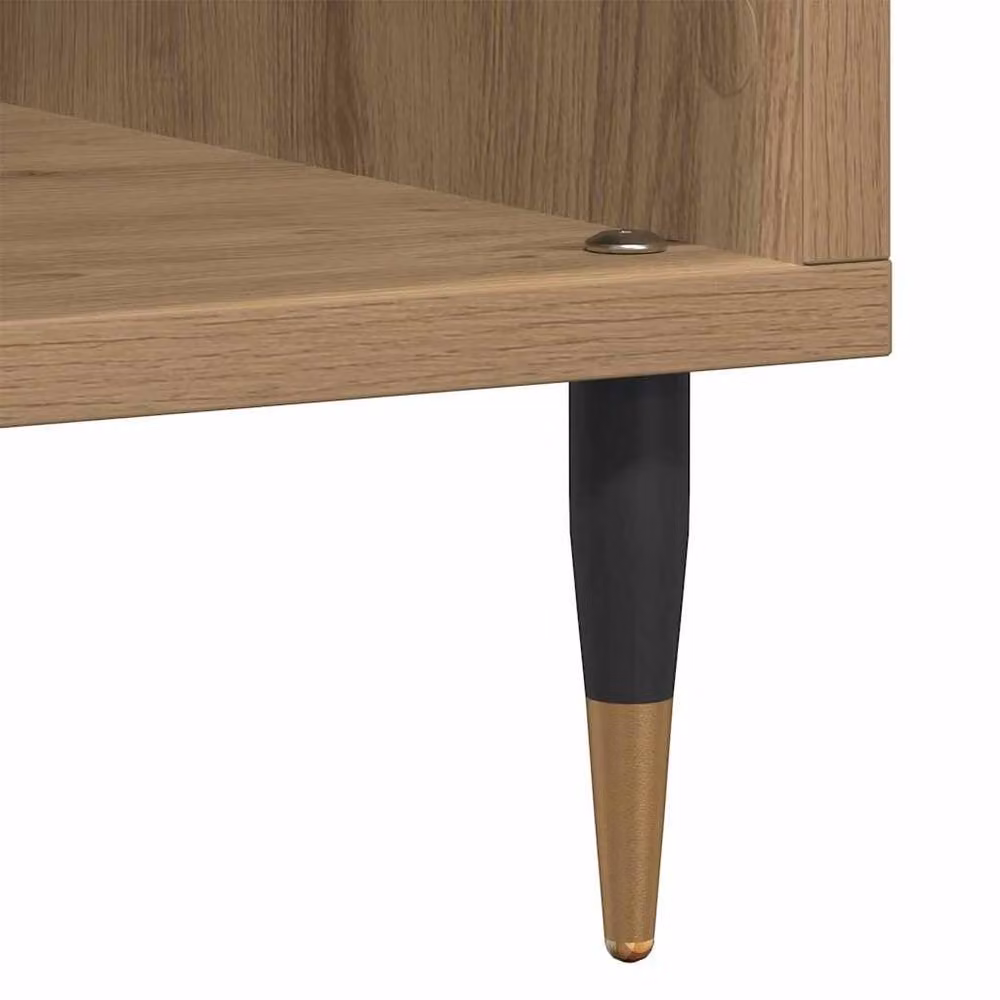 Berkfield Home Artisan Oak Record Cabinet in Brown, W/D/H: 84.5 x 38 x 89 cm – 4