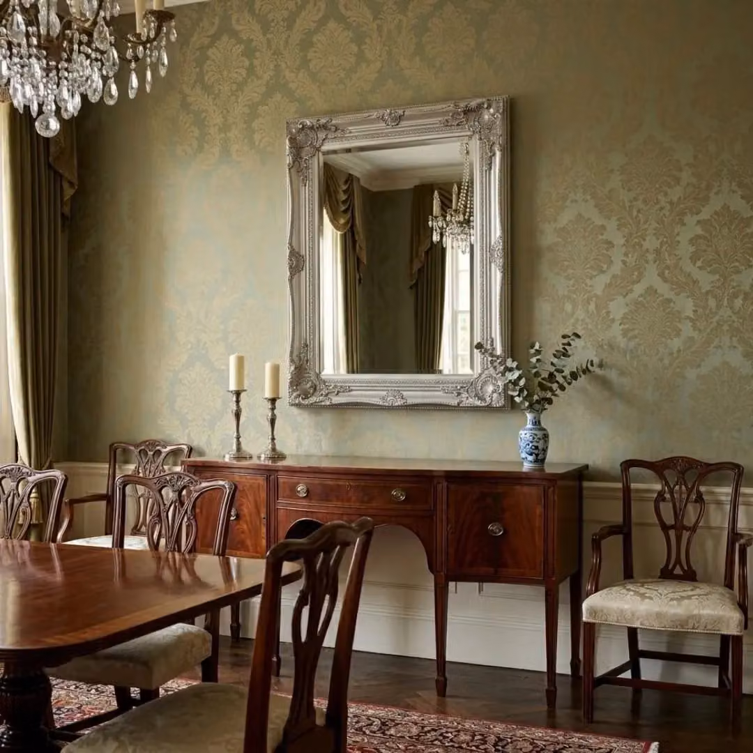 HOME LUXE INTERIOR Vintage Silver Ornate Antique Style Rectangular Wall Mirror W: 50 cm, H: 60 cm – 3